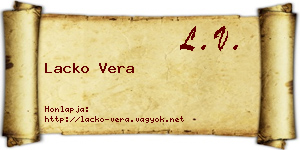 Lacko Vera névjegykártya